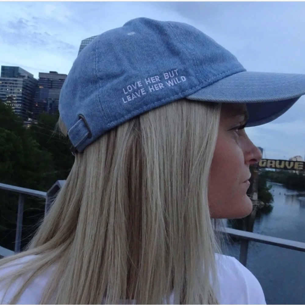 NWOT Love Her But Leave Her Wild Denim Baseball Hat